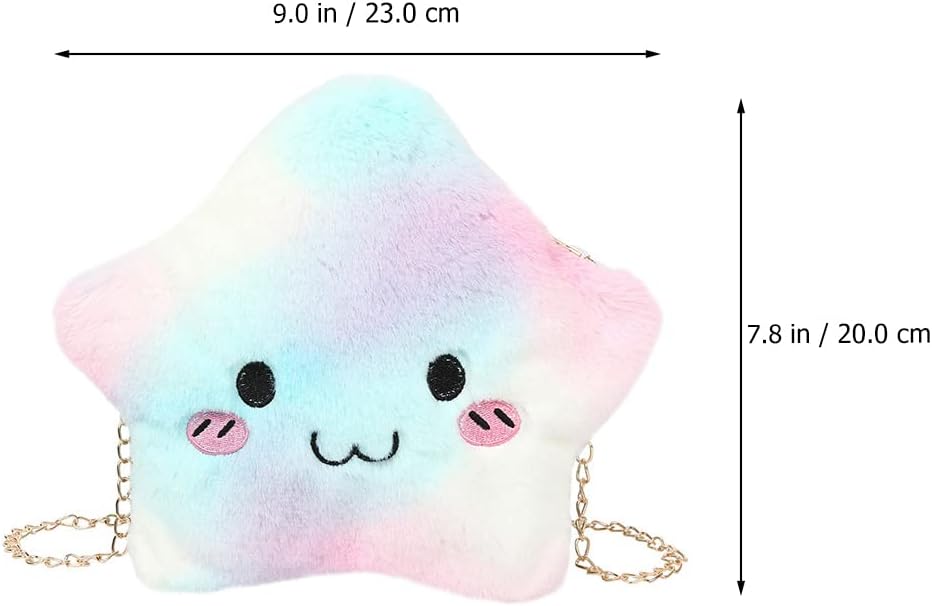 LUOZZY Plush Crossbody Bag Star Shaped Furry Purse for Girls Fluffy Handbag Small Purse with Chain Soft Shoulder Bag for Girls Women