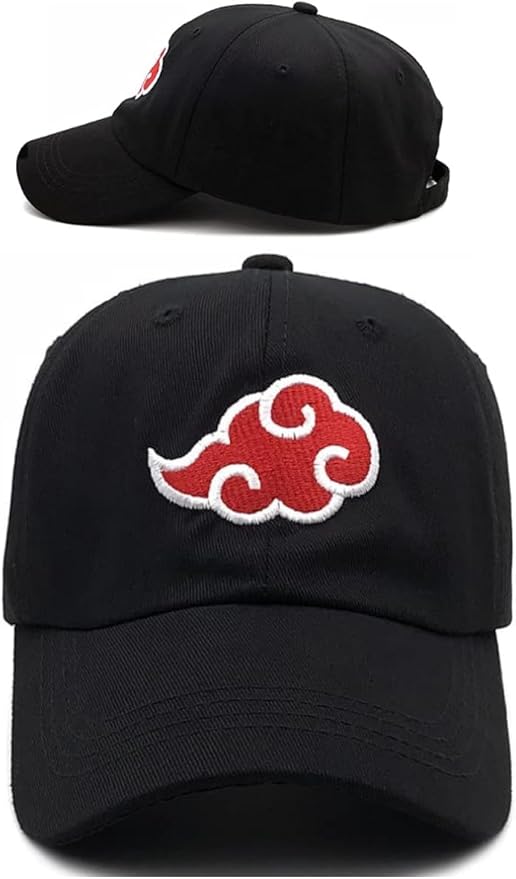 Naruto Hat Adjustable Snapback Uchiha Akatsuki Logo Baseball Cap with Necklace