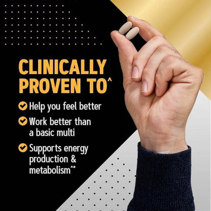 GNC Mega Men Energy & Metabolism Multivitamin Caplets, Clinically Proven To Feel Better, Calorie Burn, Focus, 100mg Caffeine, Thermogenic, Immune, B Vitamins, Timed Release, 180 Count, 90 Day Supply