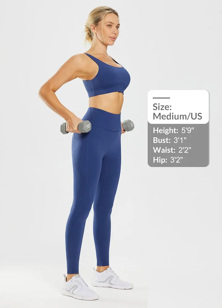 BALEAF Leggings for Women with Pockets Tummy Control Compression Workout Athletic Running High Waisted Yoga Pants