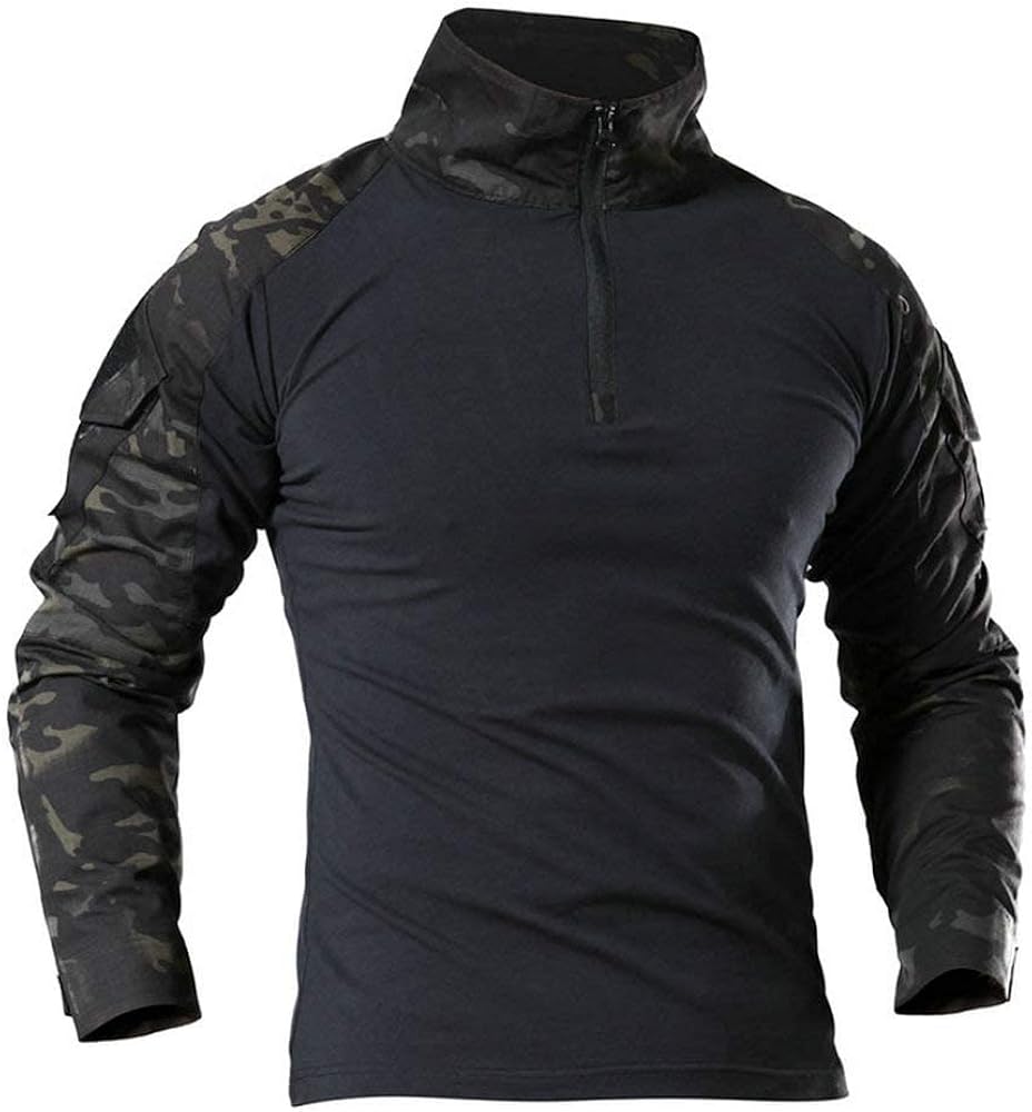 Mens Long Sleeve Tactical Shirt T-Shirt Men's Military Rapid Assault Army Combat Rapid Assault Slim Fit
