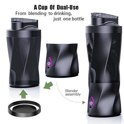 Powerful 360W Personal Blender - USB Rechargeable Smoothie & Juicer for On-the-Go