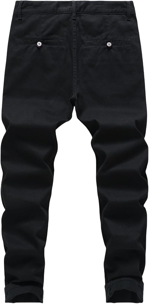 Men's Classic-Fit Straight Casual Fashion Non-Stretch Cotton Chino Pants