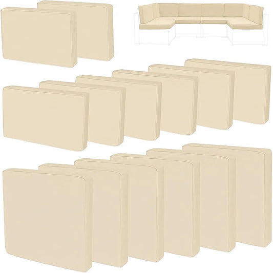 14Pieces Patio Cushion Covers Replacement,Outdoor Couch Cushions Covers Waterproof Furniture Cushion Covers Slipcovers Set with Zippers,Cover Only