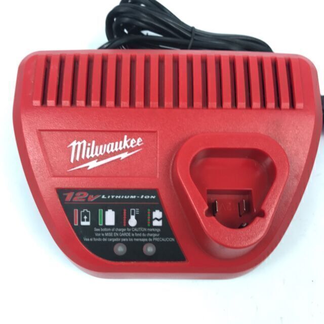 Two Milwaukee M12 Lithium-ion Battery Charger - Red (48-59-2401)