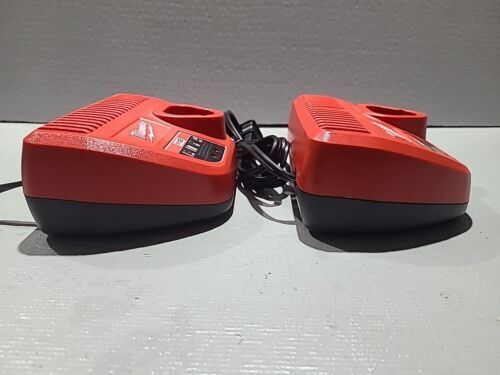Two Milwaukee M12 Lithium-ion Battery Charger - Red (48-59-2401)