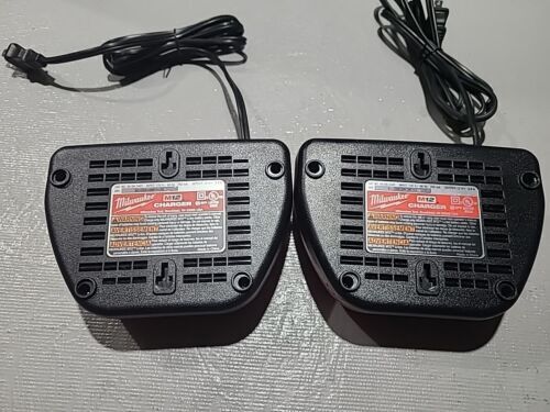 Two Milwaukee M12 Lithium-ion Battery Charger - Red (48-59-2401)