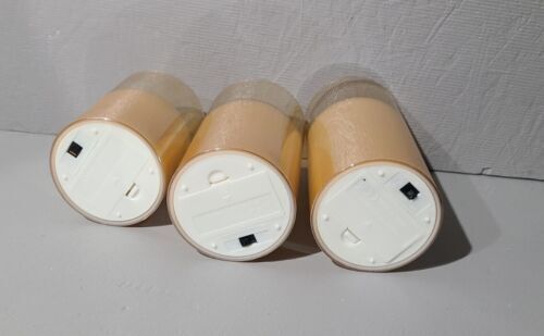 Glass Battery Operated LED Flameless Candles with Remote and Timer, Real Wax Can
