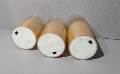 Glass Battery Operated LED Flameless Candles with Remote and Timer, Real Wax Can