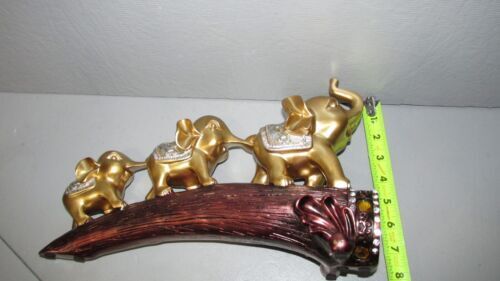 dytcfly Elephant Statues Home Decor, European Three Gold Elephant Decor, Unique
