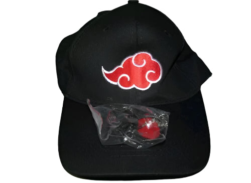 Naruto Hat Adjustable Snapback Uchiha Akatsuki Logo Baseball Cap with Necklace
