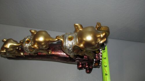 dytcfly Elephant Statues Home Decor, European Three Gold Elephant Decor, Unique
