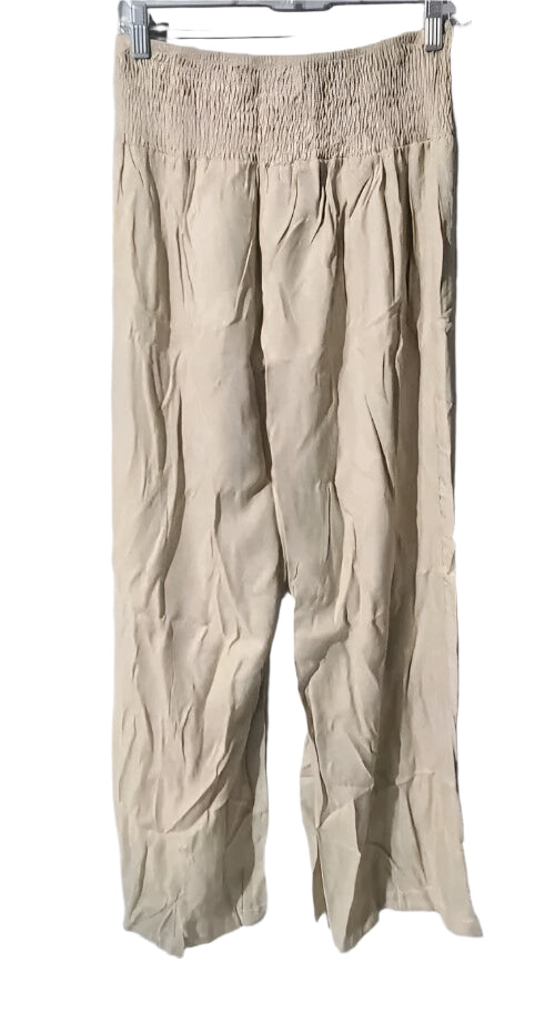 MYONE Women's Linen Wide Leg Pants Lounge Elastic High Waist Smocked Trousers...