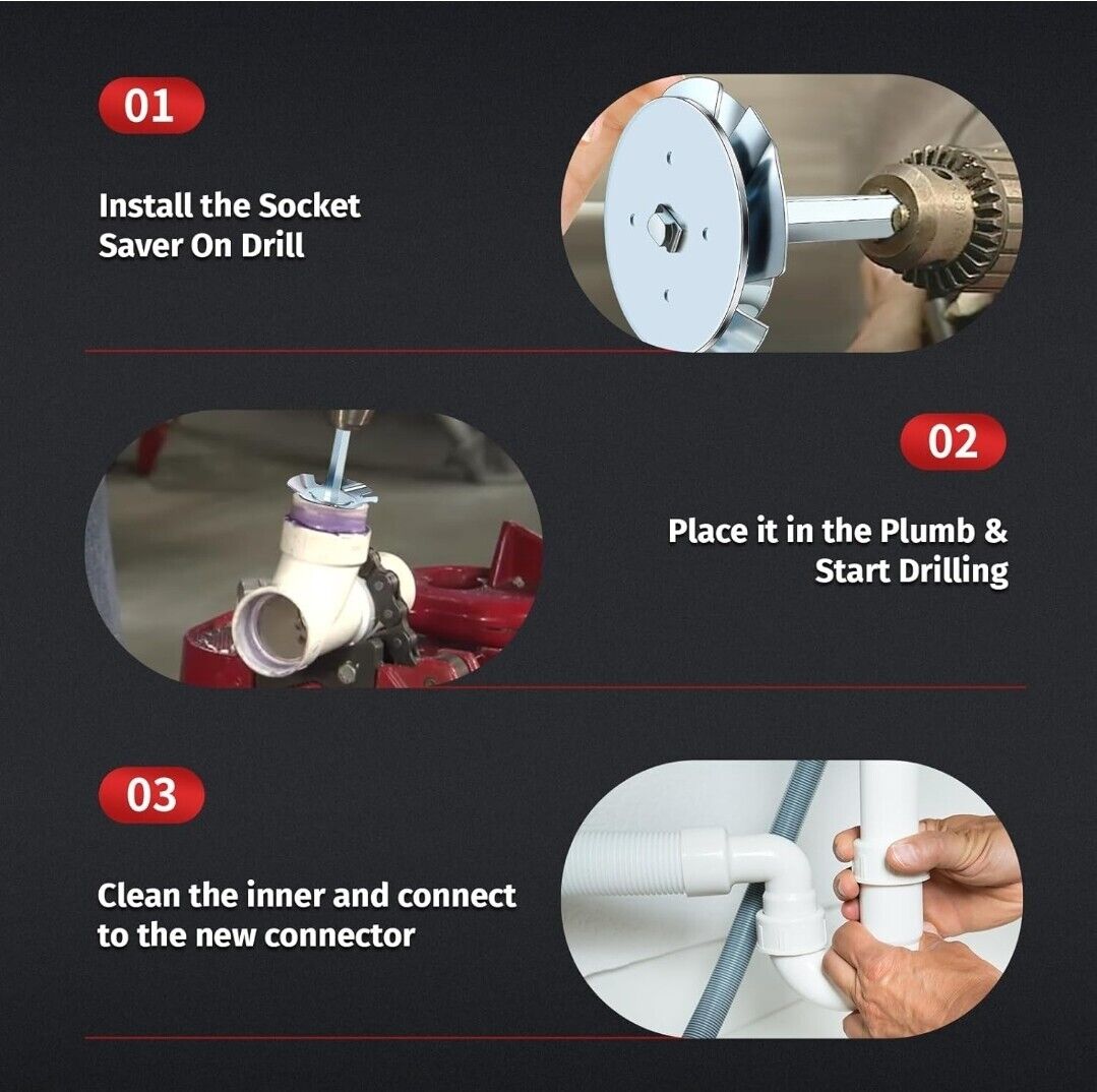 PVC Fitting Socket Saver Universal Steel PVC Pipe Reamer Cutter 8.6cm/3.4in