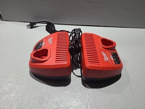 Two Milwaukee M12 Lithium-ion Battery Charger - Red (48-59-2401)