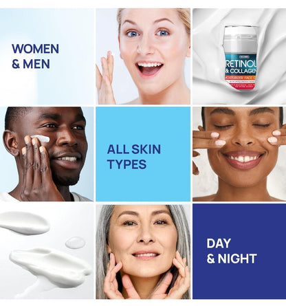 Retinol Cream for Face with Hyaluronic Acid, Day-Night Anti-Aging Moisturizer