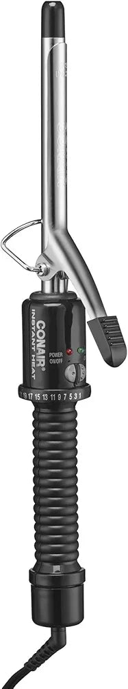 Conair Instant Heat 1/2-Inch Curling Iron, 1/2-inch barrel produces spiral curls – for use on short to medium hair