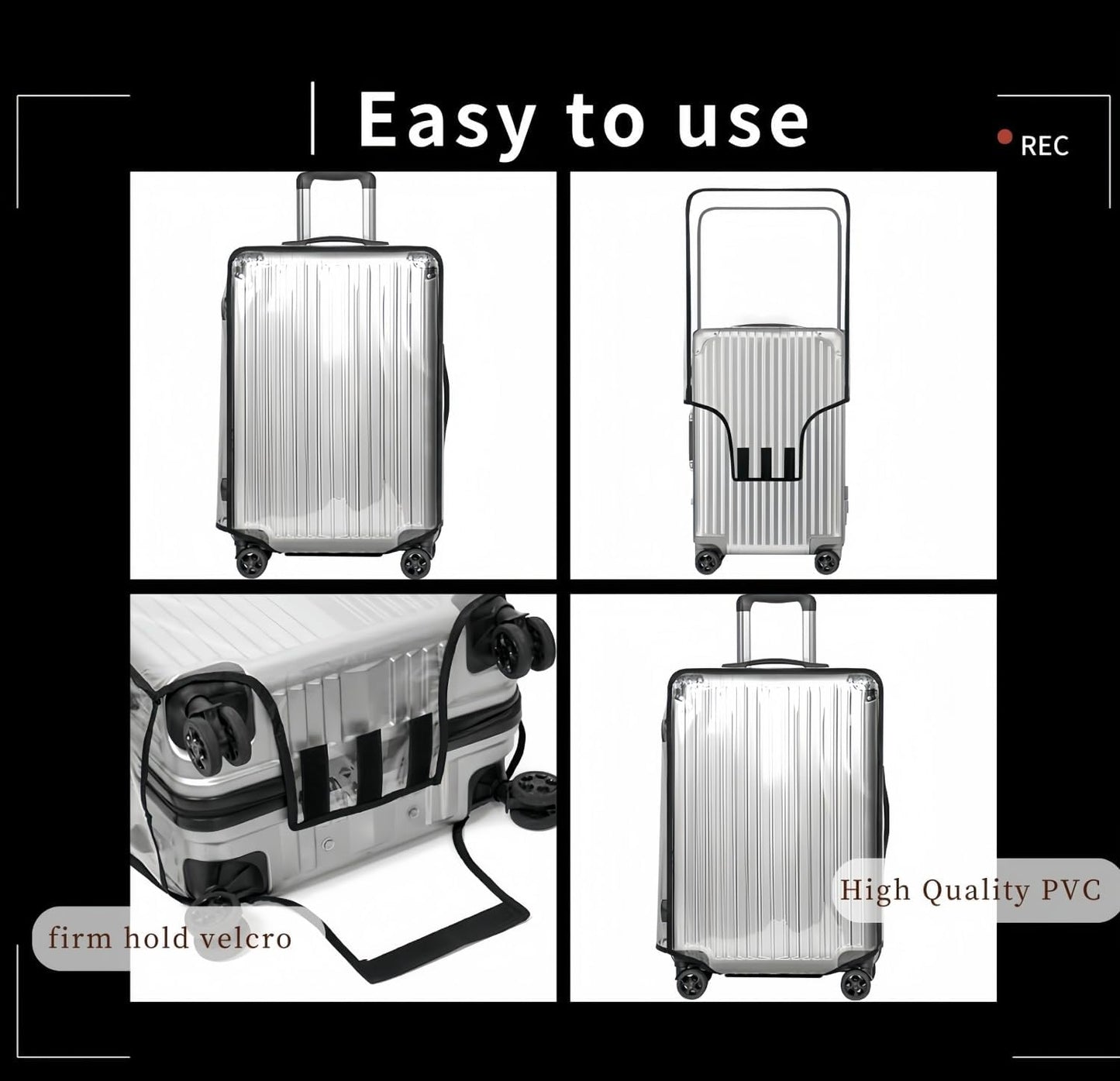MAODUV Suitcase Cover Protectors Clear PVC Luggage Cover for Wheeled Suitcase Waterproof Travel Suitcase Cover size 28