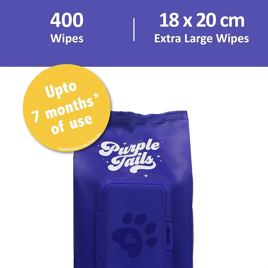 Dog Wipes – 400 Dog Wipes for Paws and Butt, Fur, Ears – Plant-Based Dog Paw Wipes – Cleaning Wipes for Pets – Puppy Wipes with Aloe Vera, Shea Butter – 4 x 100 Pack