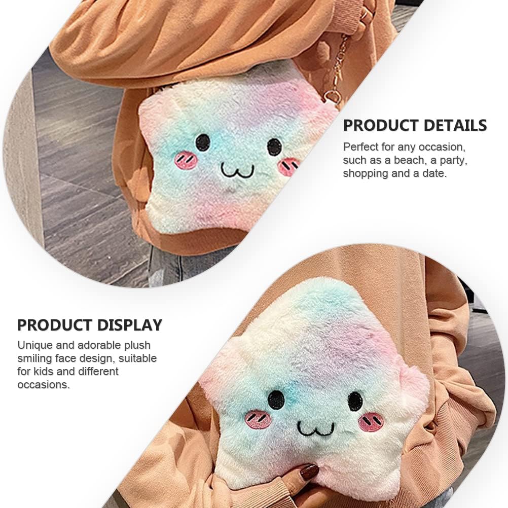 LUOZZY Plush Crossbody Bag Star Shaped Furry Purse for Girls Fluffy Handbag Small Purse with Chain Soft Shoulder Bag for Girls Women