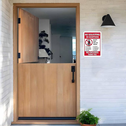 Shuilv Funny 'No Soliciting' Sign for House & Home - Protect Your Peace! (8x12 inch)