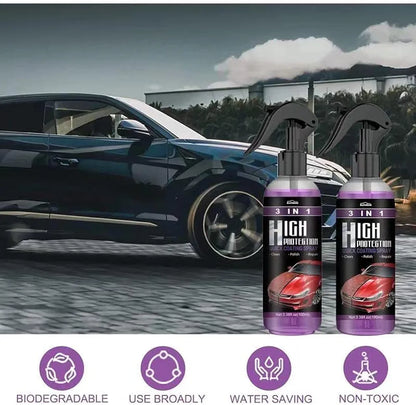 3 in 1 Ceramic car Coating Spray High Protection Quick Wax, Spray, Fast Fine Scratch Repair, Coating, Nano Repair +Brush Cloth