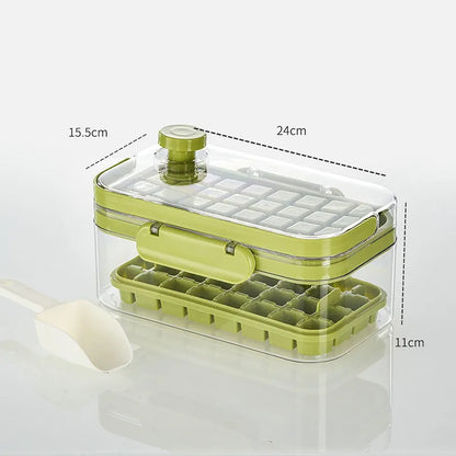 Ice Cube Trays with Lid and Bin : 64 Pcs for Freezer,Ice Cube Mold for Tumbler cup, Ice Molds Ice Scoop,with 2 Pack Mini Trays, Ice Cube Tray Mold for Whiskey Cocktail,Juice,Coffee,Ice drink 