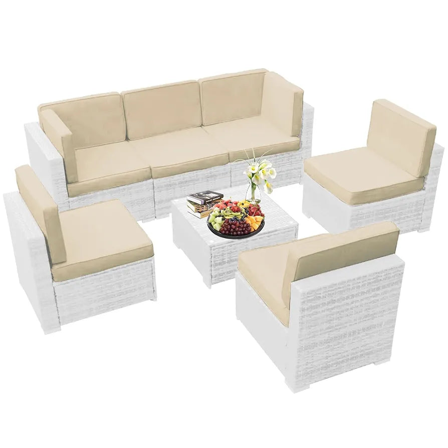 14Pieces Patio Cushion Covers Replacement,Outdoor Couch Cushions Covers Waterproof Furniture Cushion Covers Slipcovers Set with Zippers,Cover Only