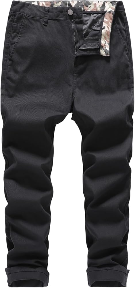 Men's Classic-Fit Straight Casual Fashion Non-Stretch Cotton Chino Pants