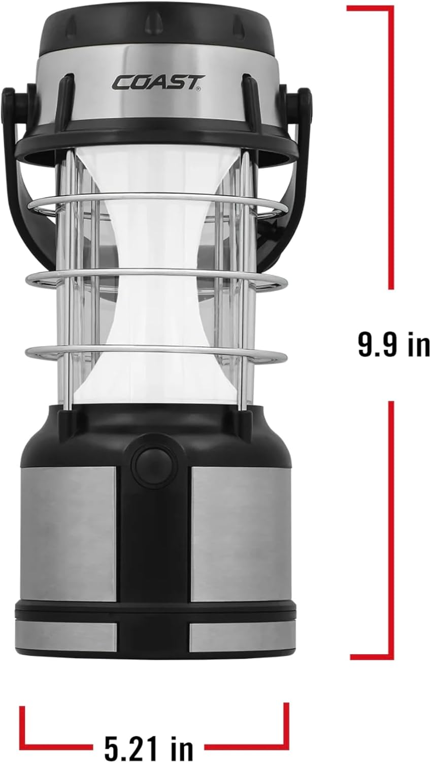 Coast EAL18 460 Lumen Dual Color LED Emergency Lantern, Smart Switch, Flashing Red Light, 50 Hours Runtime, Gray