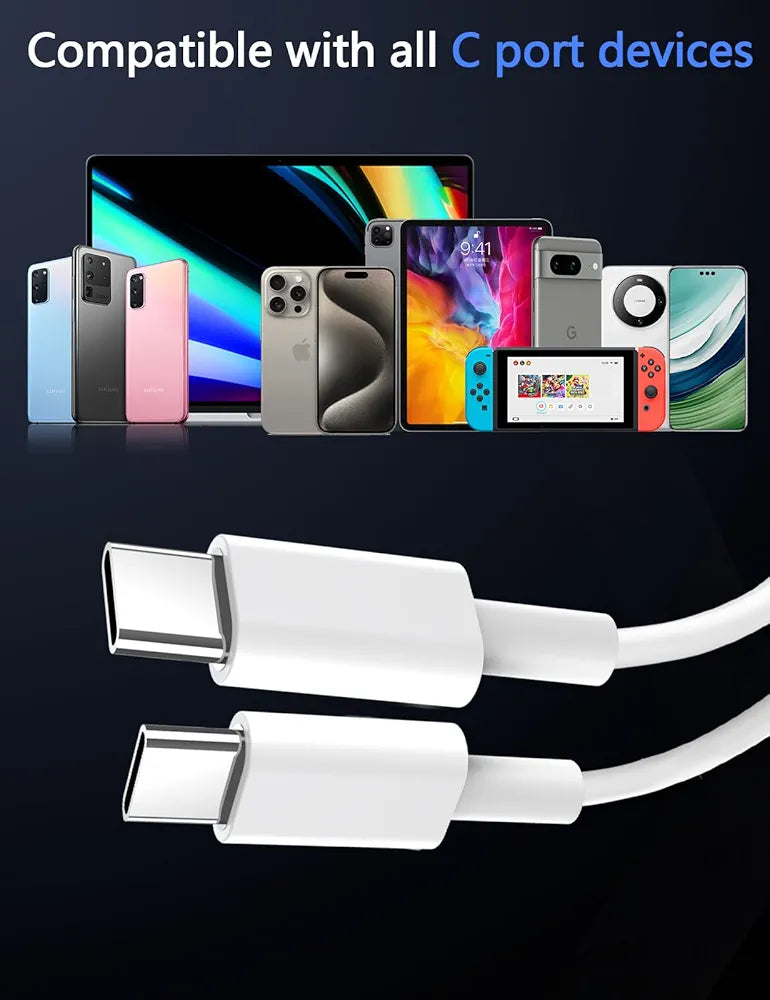 USB C Cable 60W 3ft 3Pack,USB C to USB C Fast Charging Cable Compatible with MacBook Pro，iPhone 15/15Pro/15ProMax, Samsung Galaxy S23, iPad Pro 2021, iPad Air 4 and More