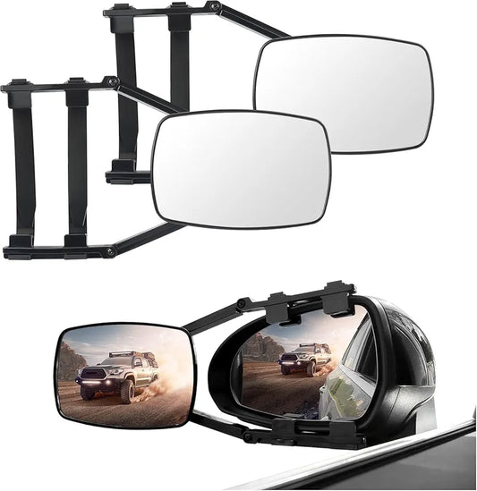 2PCS Clamp Tow Mirrors with Securely Fastened,HD&Adjustable Towing Mirrors for Expanded Visibility,Universal Mirror Extenders for Towing Car Accessories Fit Truck,Hitch Towing