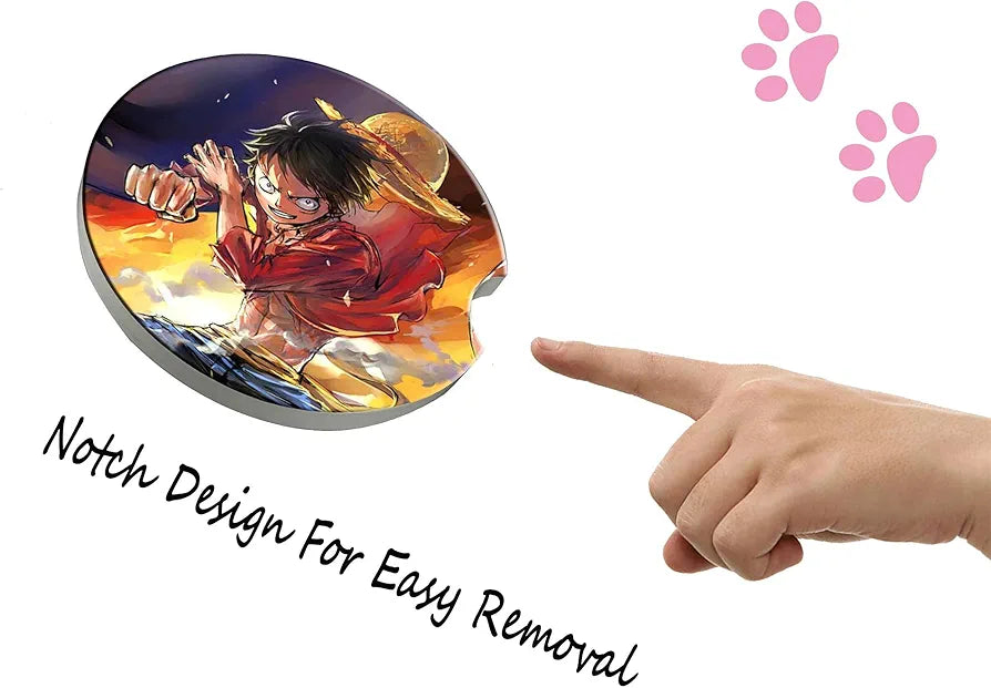 One Piece Custom Car Coaster -2 Pcs Cup Holder Coaster Ceramic Car Coaster 2.56 Inches Car Decorative Drink Cushion Accessories