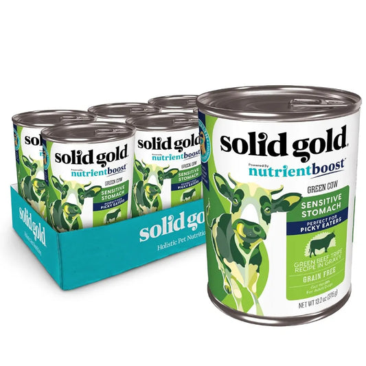 Solid Gold Beef Tripe Wet Dog Food Mix in for Adult & Senior Dogs - Helps Boost Appetite for Picky Eaters & Sensitive Stomachs - Canned Dog Food Additive for Healthy Digestion - 6 Pack/13.2oz Cans