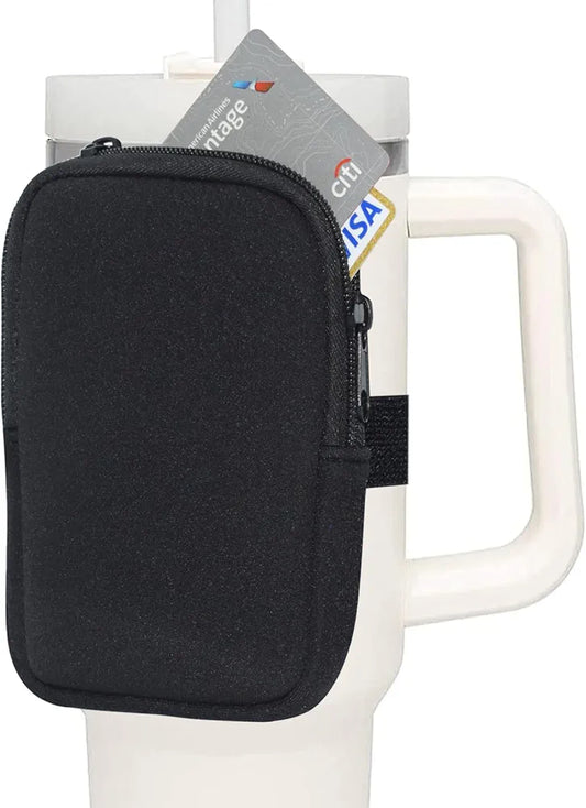TEGOOL Water Bottle Pouch, Compatible with Stanley Quencher Adventure 40oz & Fit for Stanley IceFlow 20oz 30oz,Handheld Pocket for Safely Carry Cards Keys, Wallet, Earphone etc. Daily Necessities