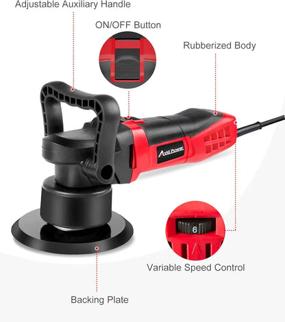 AVID POWER Buffer Polisher, 6-inch Dual Action/DA Polisher for Car Detailing, Random Orbital Car Buffer Polisher Waxer Kit with Variable Speed & 3 Polishing Pads