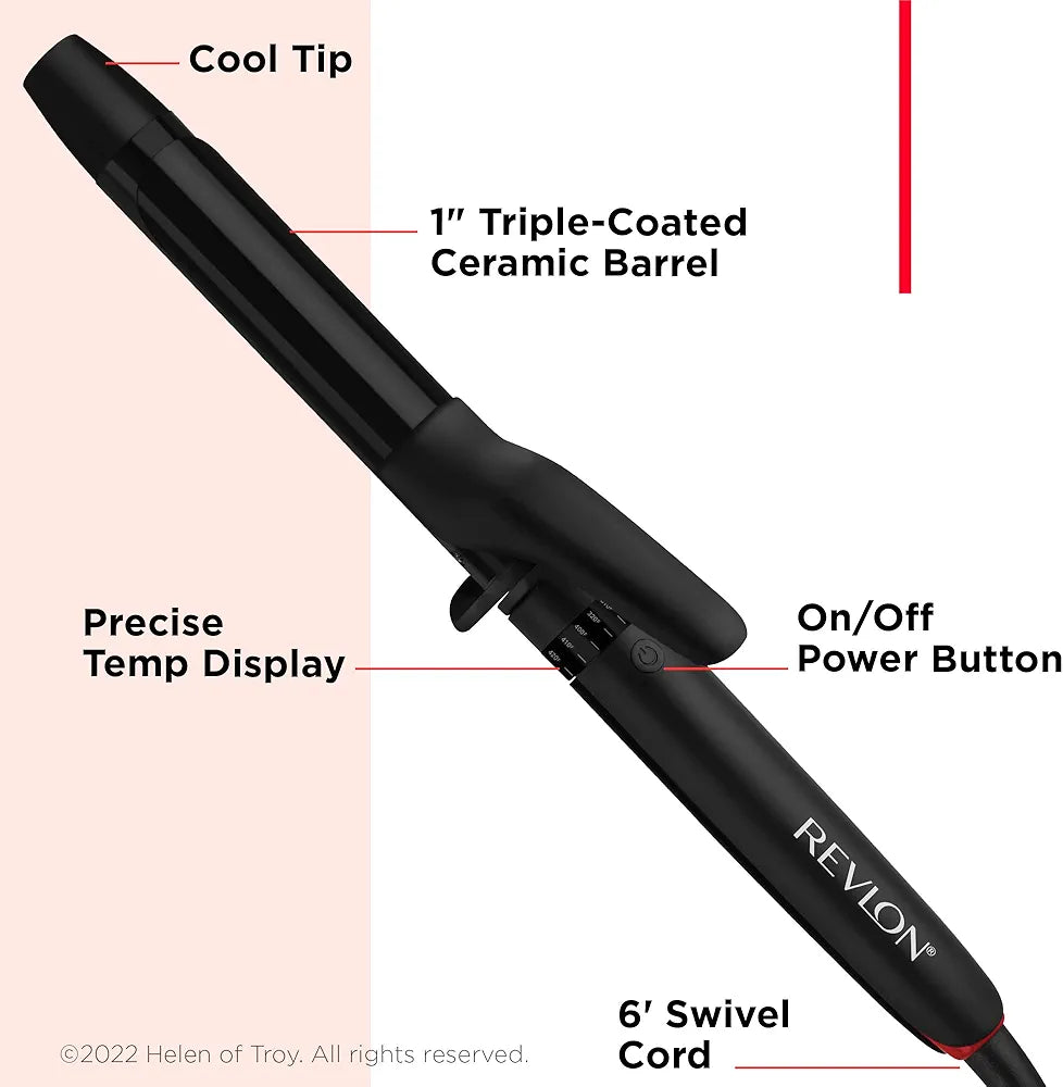 Revlon SmoothStay Coconut Oil-Infused Curling Iron | for Shiny, Smooth Curls 