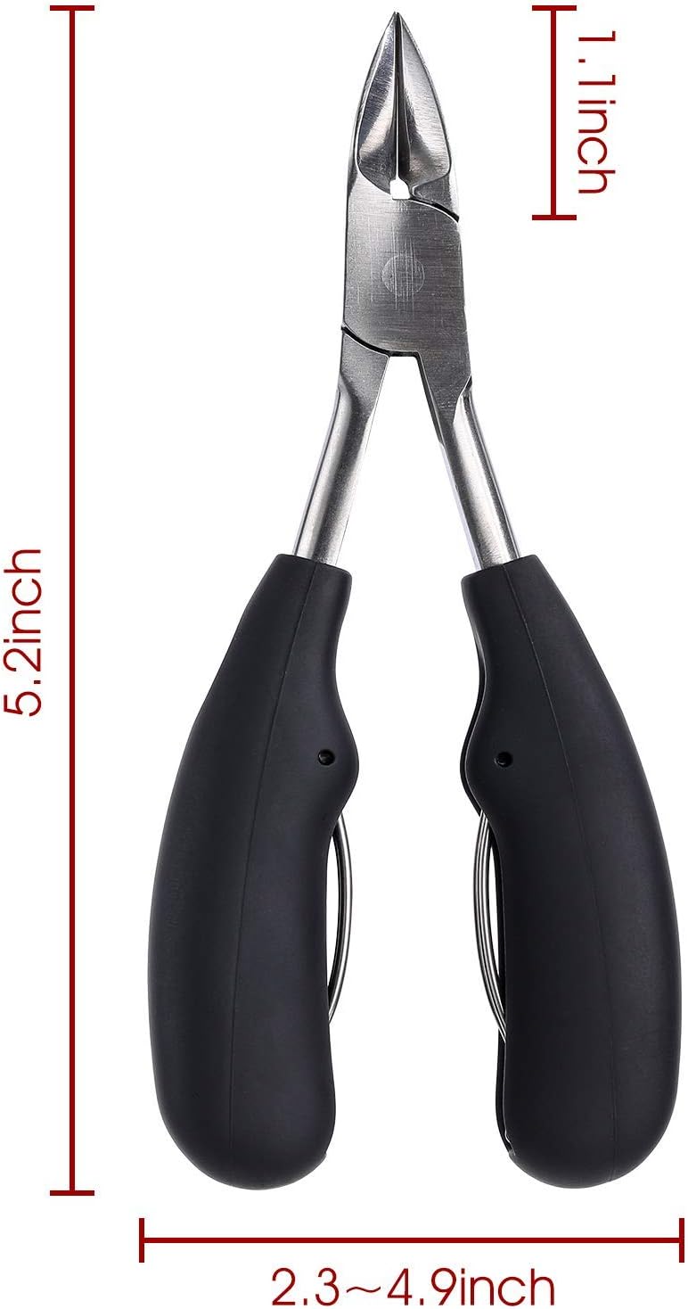 Oneleaf Toenail Clipper Set For Thick and Ingrown Toenails with Toenail Cleaner/Lifter - Premium Professional Stainless Steel Pedicure Tools for Foot Nail Treatment