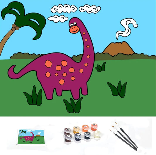 Ledgebay Beginners Paint by Number Kit - Paint Kits with Wood Handle Paint Brushes, Instructions Sets, PNB Kits for Kids