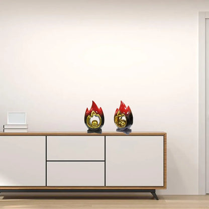 POKSAUAE Ev Dekoru Modern Soyut Sanat Seramik Heykel Ev Dekorasyonları Çalışma Odası, Ofis, Oturma Odası ve Ev Dekorasyonu için Uygun