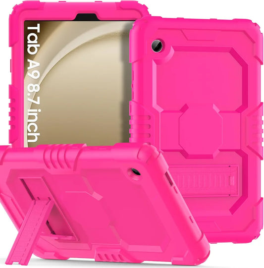 OKP Case for New Samsung Galaxy Tab A9 8.7 inch 2023 , Heavy Duty Shockproof Rugged 8.7'' Galaxy A9 Tablet Protective Cover with Built-in Kickstand for Kids Boys Girls, Hot Pink