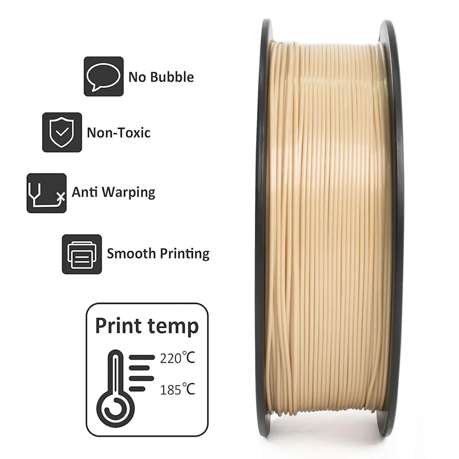 Geeetech PLA Filament 1.75mm Bone White 3D Printer Filament 1kg, Neatly Wound Bone PLA Filament, Dimensional Accuracy +/- 0.02 mm, Fit Most FDM 3D Printers