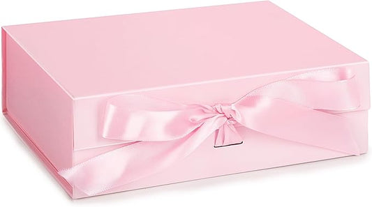 JOHOUSE Elegant Pink Gift Box (10.5" x 7.5" x 3.1") with Magnetic Closure - Perfect for Bridesmaid Proposals, Weddings, Anniversaries & Special Gifts