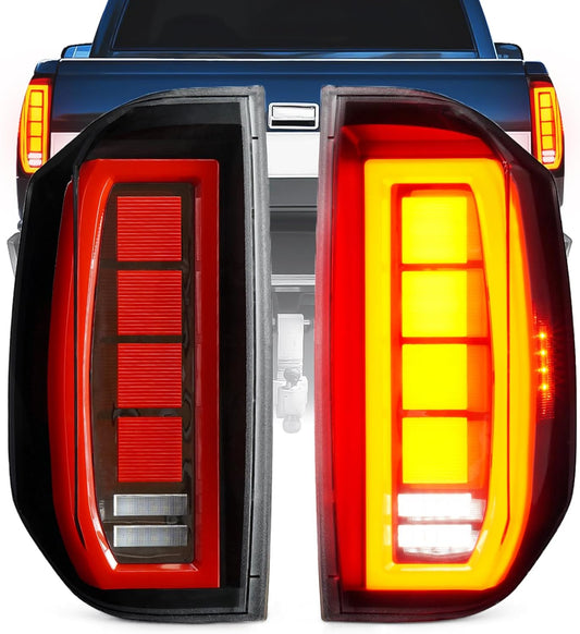 LED Tail Light Fit for Toyota Tundra 2014-2021, Taillight Assembly Replacement Left + Right Pair, Clear Lens