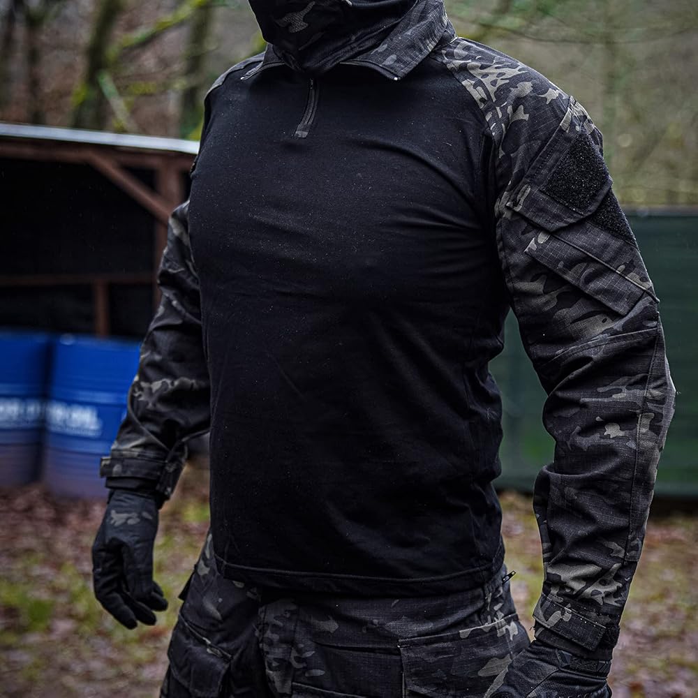 Mens Long Sleeve Tactical Shirt T-Shirt Men's Military Rapid Assault Army Combat Rapid Assault Slim Fit