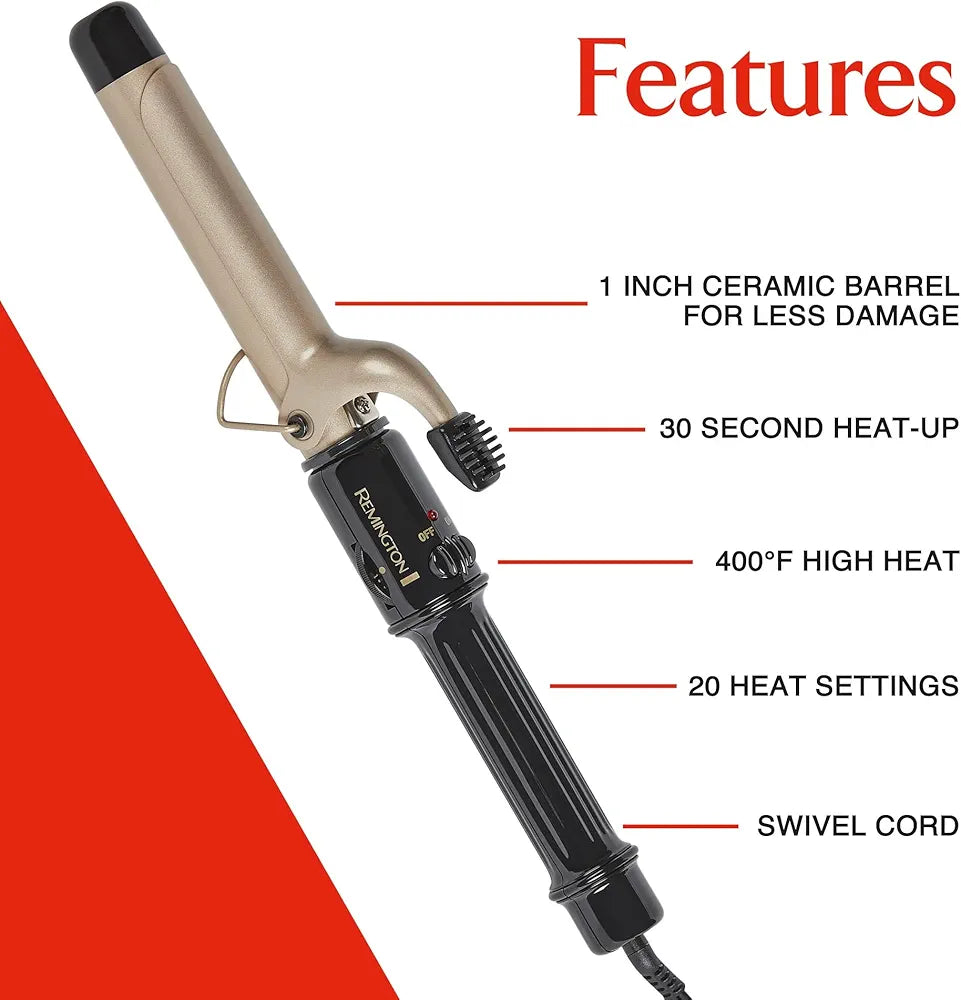 Remington Style Therapy 1” Curling Iron, Lasting Curls.