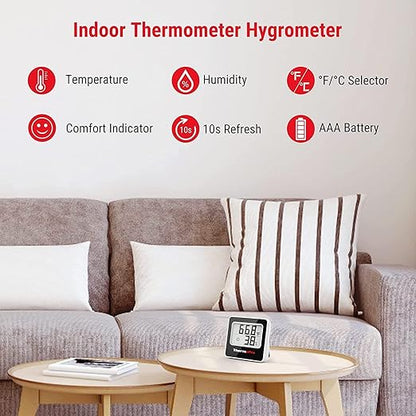 TP157 Thermopro: Accurate Indoor Thermometer for Home, Greenhouse, Office & Basement - Digital Temp & Humidity Sensor