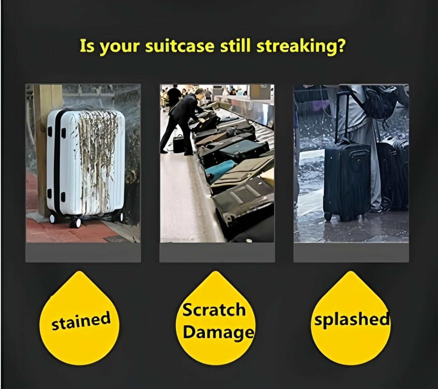 MAODUV Suitcase Cover Protectors Clear PVC Luggage Cover for Wheeled Suitcase Waterproof Travel Suitcase Cover size 28