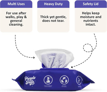 Dog Wipes – 400 Dog Wipes for Paws and Butt, Fur, Ears – Plant-Based Dog Paw Wipes – Cleaning Wipes for Pets – Puppy Wipes with Aloe Vera, Shea Butter – 4 x 100 Pack