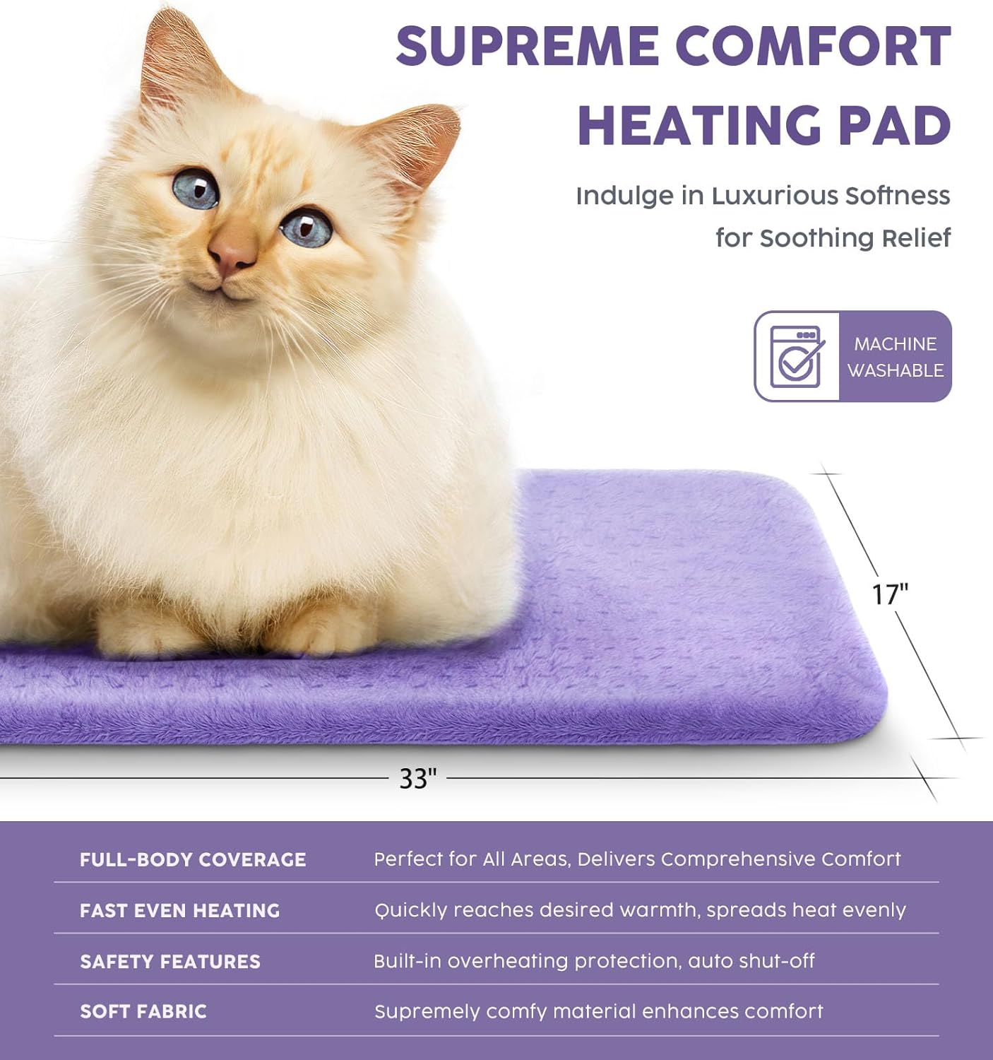 Heating Pad for Back Pain & Cramps - Ultimate Size 12"x24"